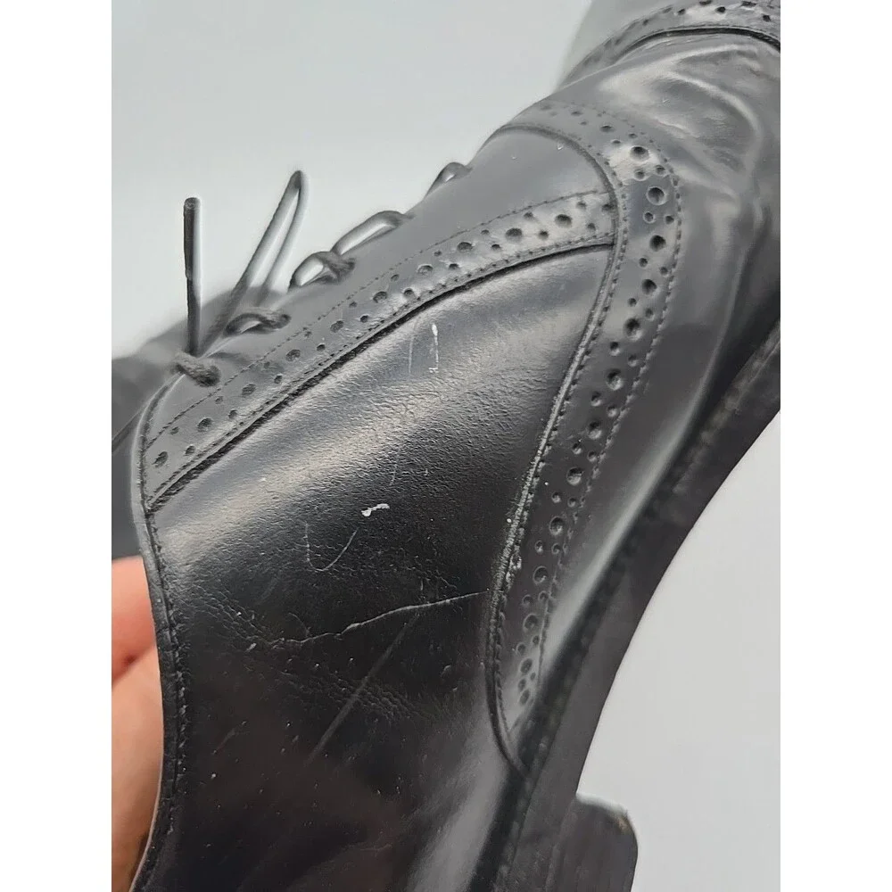 Stacy Adams Tinsley Black Mens 10.5 M Wing Tip Oxford Dress Shoes 23574